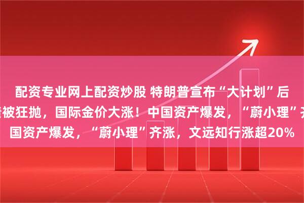 配资专业网上配资炒股 特朗普宣布“大计划”后，美元跳水，美国国债被狂抛，国际金价大涨！中国资产爆发，“蔚小理”齐涨，文远知行涨超20%